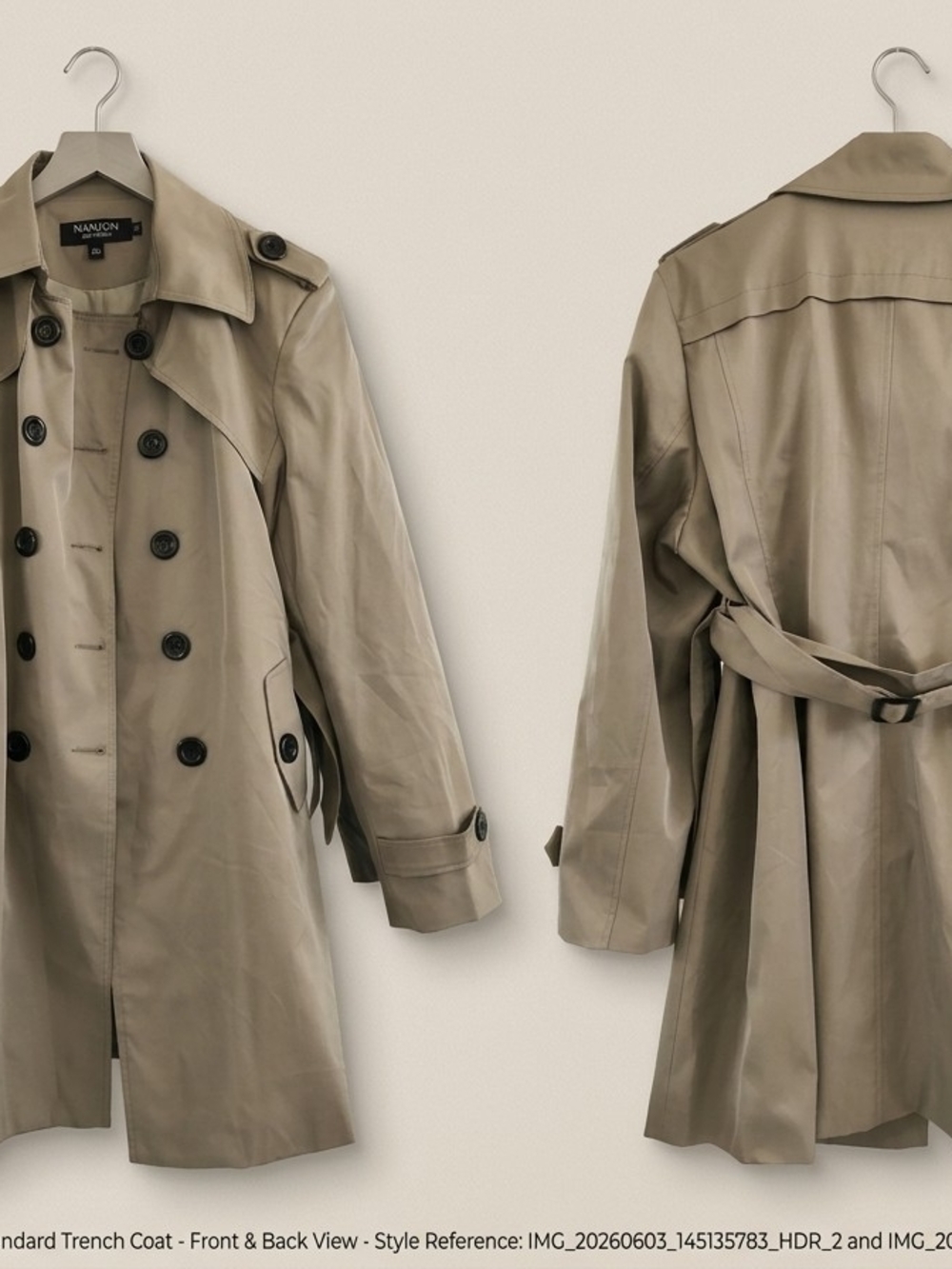 Classic Double-Breasted Taupe Trench Coat by Halogen - Picture 5 of 11